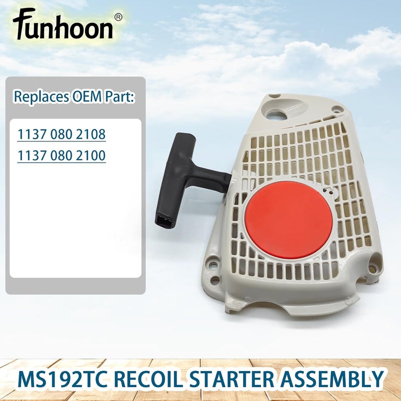 Funhoon 1137 080 2108 Recoil Starter Assembly for Stihl MS191T MS192T MS192TC MS193T Chainsaws Replaces 1137 080 2100 - Image 2